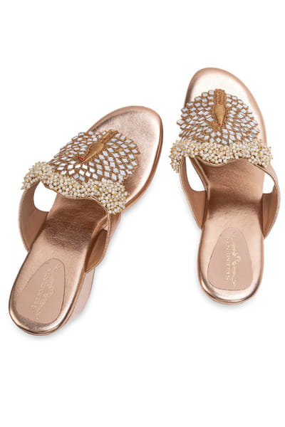 5 Elements by Radhika Gupta Copper embellished wedges 5ELEJUN26D147439