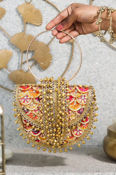 5 Elements by Radhika Gupta Multicolour floral embellished handbag 5ELEJUN26D148331