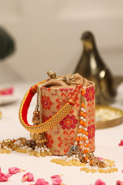 5 Elements by Radhika Gupta Multicolour geometric embellished potli bag 5ELEJUN26D148341