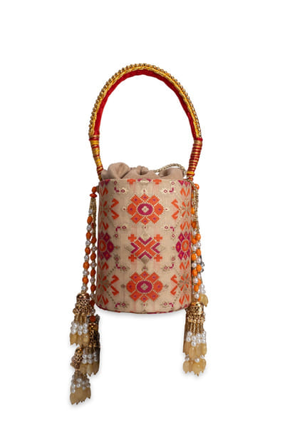 5 Elements by Radhika Gupta Multicolour geometric embellished potli bag 5ELEJUN26D148341