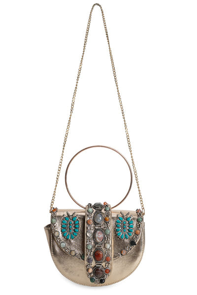 5 Elements by Radhika Gupta Multicolour stone embellished clutch 5ELEJUN26D148354