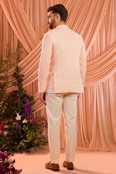 Kasbah Pink cutdana embroidered bandhgala KASAPR26D242116