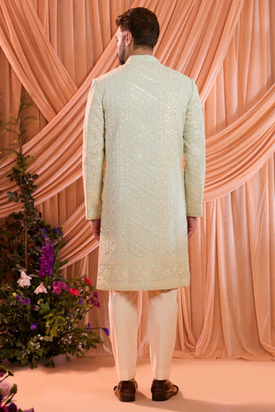 Kasbah Blue cutdana embroidered sherwani KASAPR26D242117