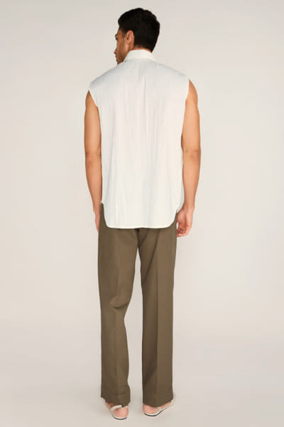 Rosani Ivory crushed cotton shirt ROSAAUG26D152349