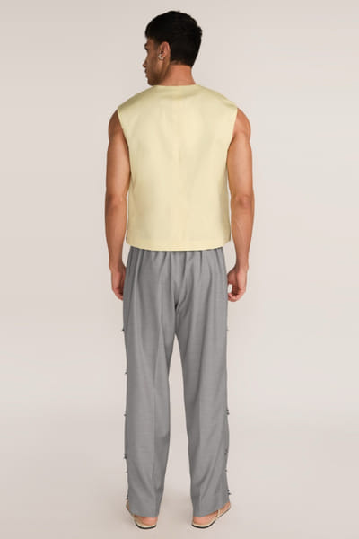 Rosani Lemon yellow cotton vest ROSAAUG26D152351
