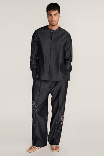 Rosani Charcoal solid shirt ROSAAUG26D152355
