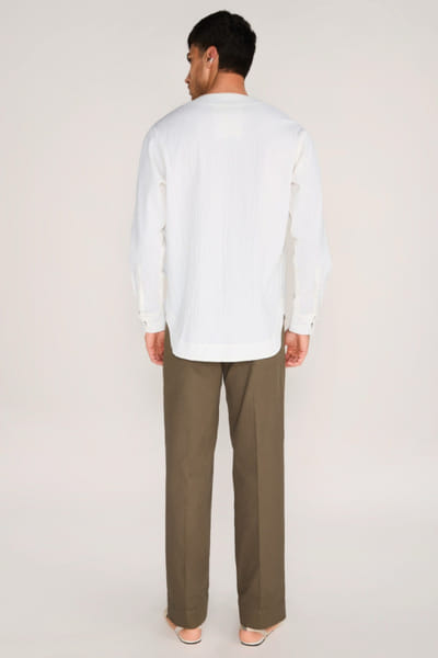 Rosani Ivory crush cotton shirt ROSAAUG26D152361