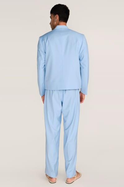Rosani Blue solid blazer ROSAAUG26D152358