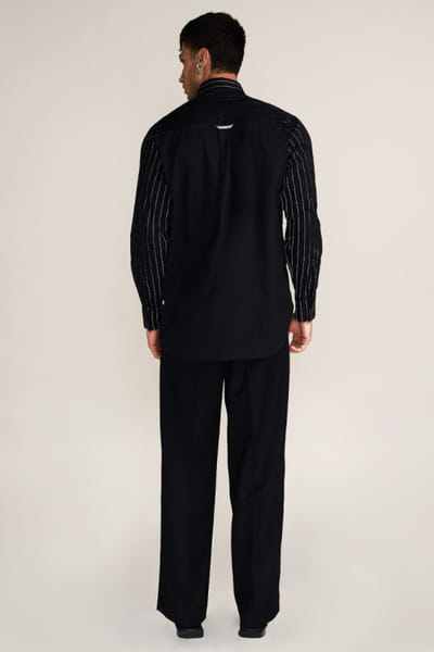 Rosani Black pintuck poplin shirt ROSAAUG26D152350