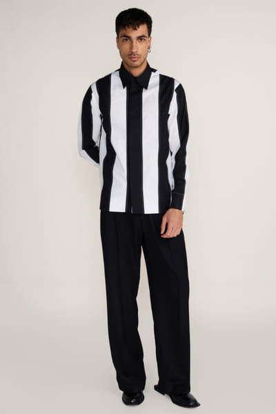 Rosani Black and white striped shirt ROSAAUG26D152356
