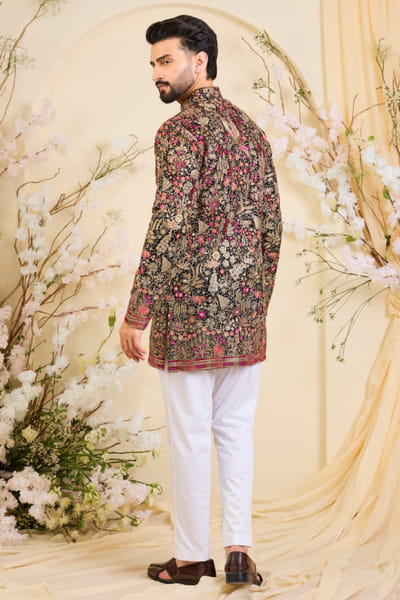 Kasbah Black sequin embroidered kurta KASBJUL26D150105