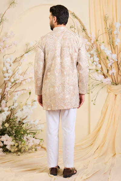 Kasbah Beige floral embroidery kurta KASBJUL26D150154