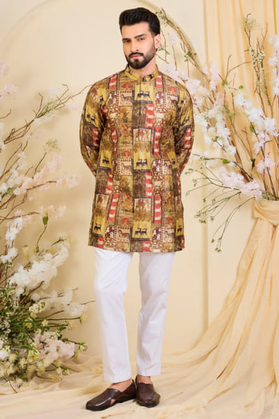 Kasbah Multicolour printed and embroidered kurta KASBJUL26D150099