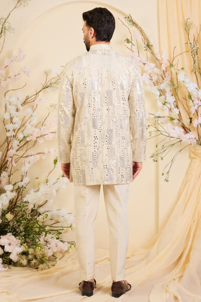 Kasbah Gold mirror embroidered kurta KASBJUL26D150152