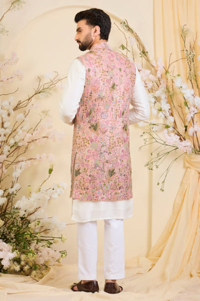 Kasbah Pink sequin embroidered open jacket KASBJUL26D150118