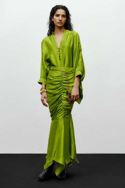 Lime green silk shirt