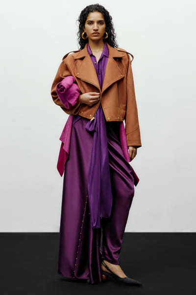 Brown faux suede oversized jacket