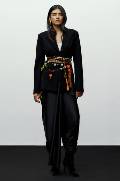 Black draped dhoti style pants