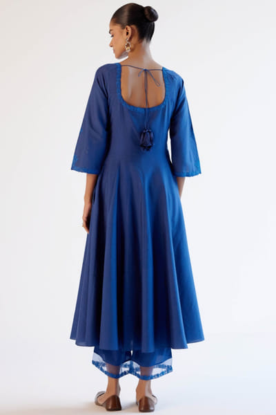 Devnaagri Blue embroidered anarkali set DEVAPR25D123428