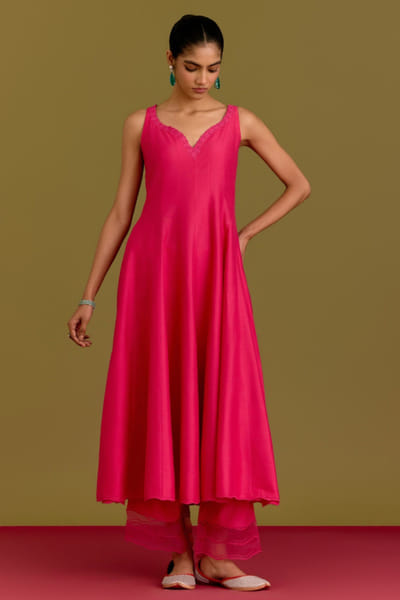 Devnaagri Fuchsia dori embroidered anarkali set DEVNJUN26D146072