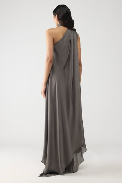 Amit Aggarwal Pewter grey crystal embellished dress AMIDEC25D134420