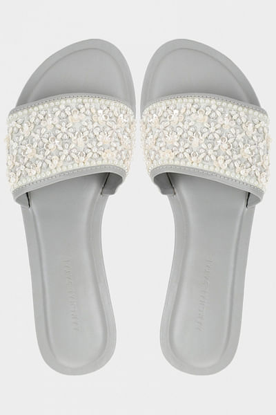 Ivory embellished sliders