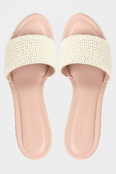 Pearl embellished wedges
