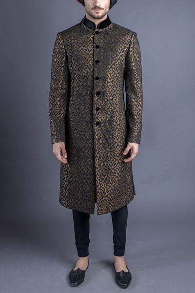 Black sherwani set