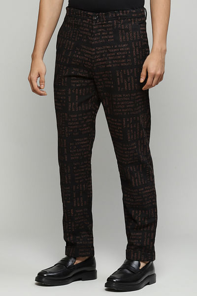 Black embroidered pants