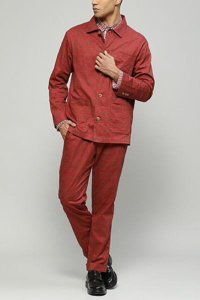 Madder calligraphy embroidered jacket