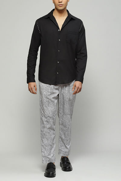 Black embroidered shirt