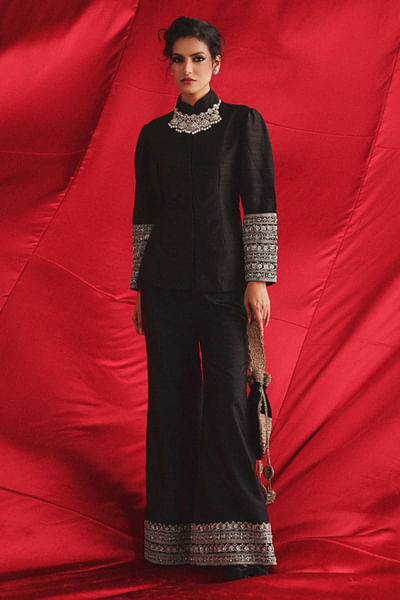Black marodi work jacket set