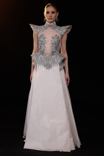 Off-white embellished gown