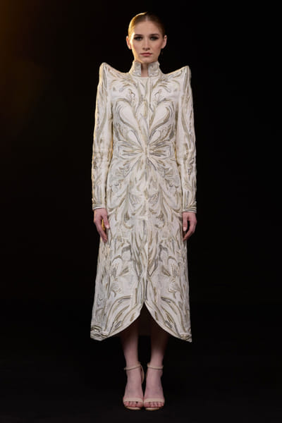 Off-white embellished midi dress