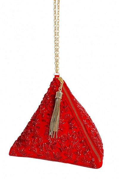 Red pyramid bag