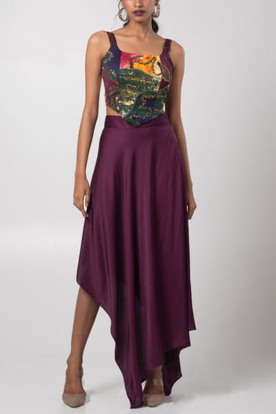 Advait Char embroidered corset and skirt ADVJAN25D12572
