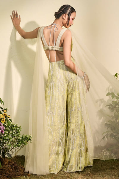 Esha Sethi Thirani Green bead embroidered sharara set ESHAMAY26D144308