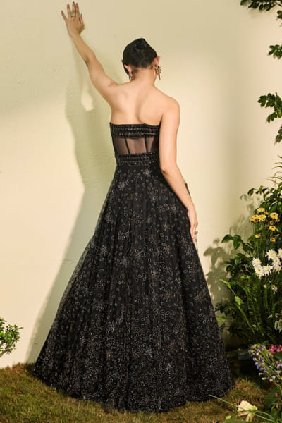 Esha Sethi Thirani Black cutwork embroidered gown ESHAMAY26D144314