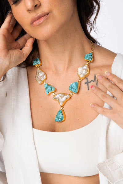 Joules by Radhika Multicolour stone embellished necklace JOUFEB26D338866