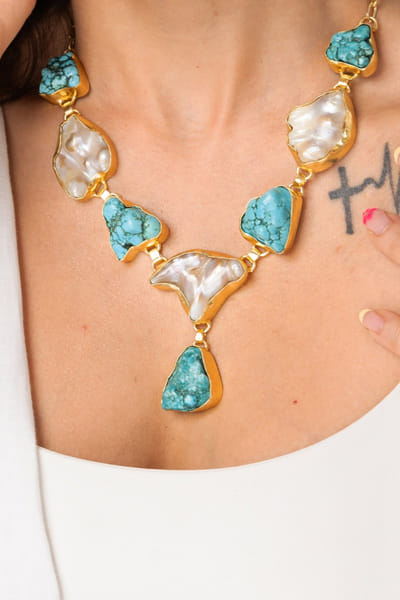 Joules by Radhika Multicolour stone embellished necklace JOUFEB26D338866