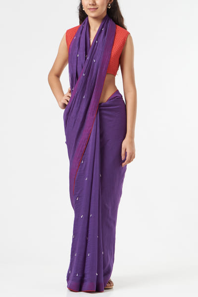 Ahmev Purple chanderi sari set AHMDEC2001