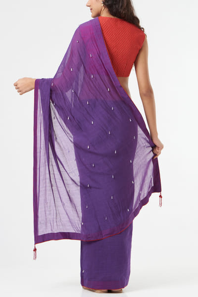 Ahmev Purple chanderi sari set AHMDEC2001