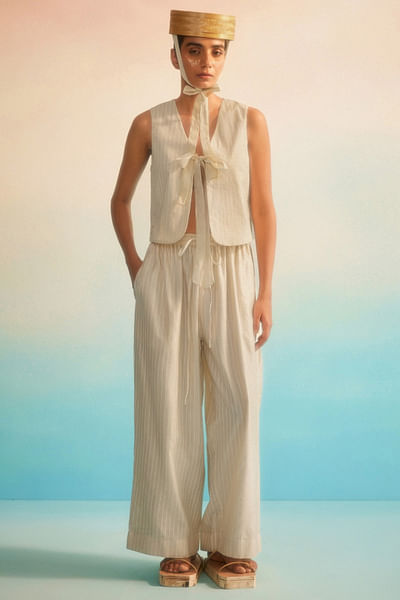 Ivory striped pants
