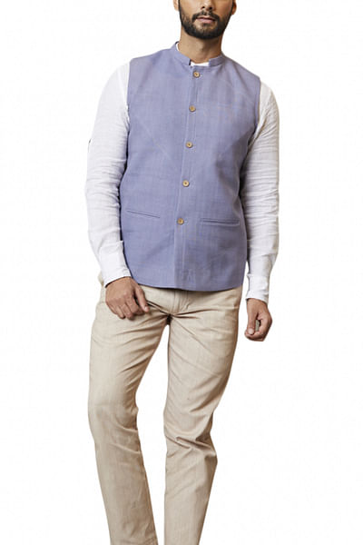 Lavender grey Nehru jacket