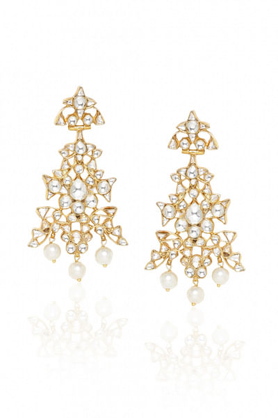 Gold polki earrings