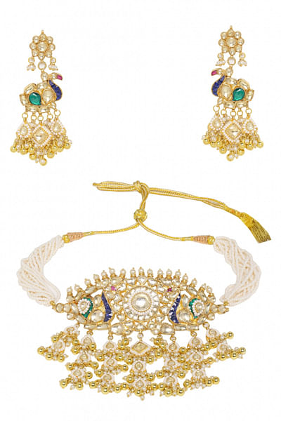 Peacock hasli necklace set