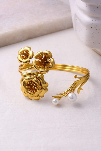 Gold plated cuff bracelet
