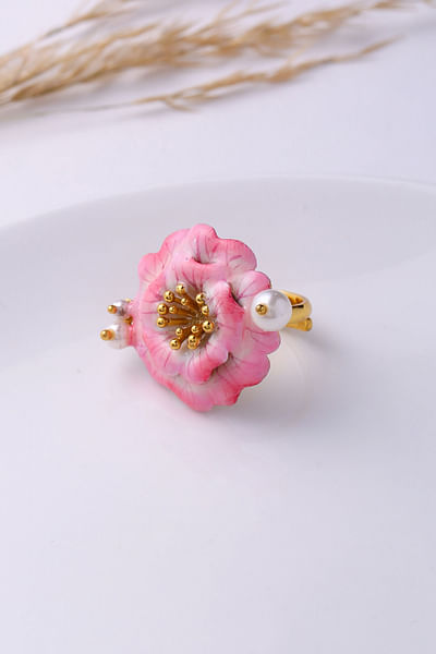 Pink floral ring