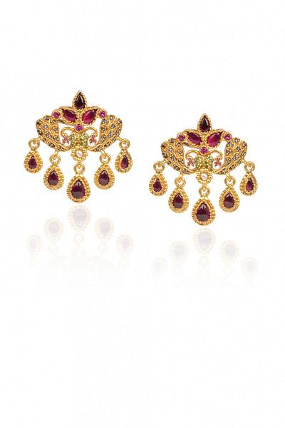 Glass stone embellished earrings