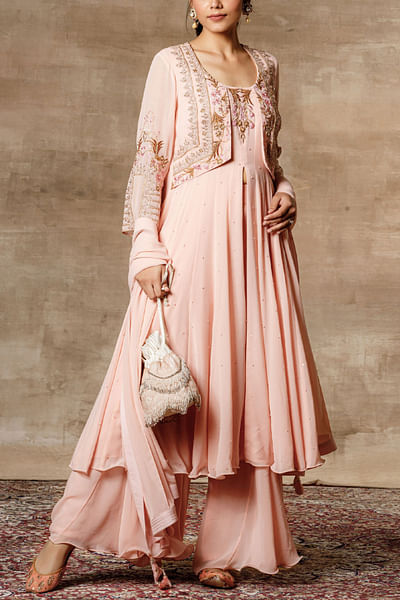 Peach kalidar sharara set